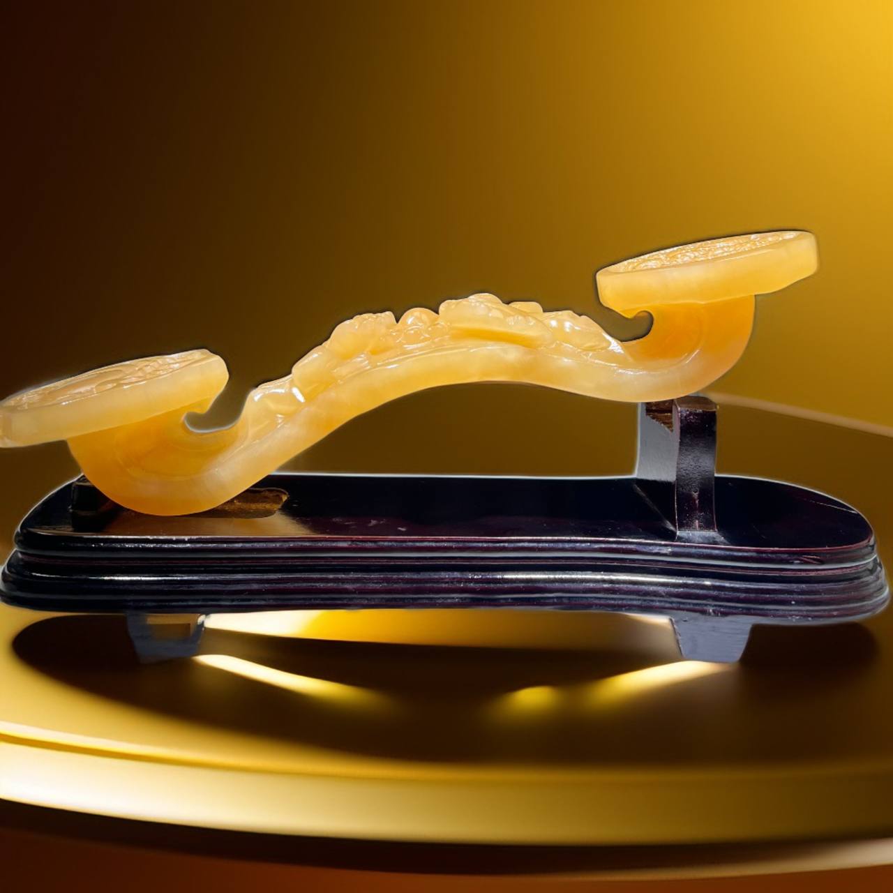 Yellow Jade,White Jade Carved Jade Ruyi,Double-layer Ruyi Jade