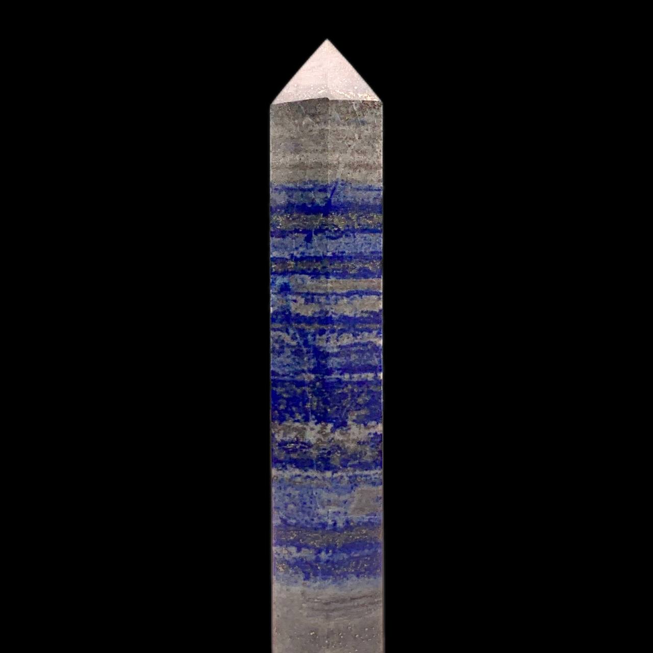 Natural Lapis Lazuli Obelisk Tower Large Healing Crystal Point Wand 6 Faceted Reiki Chakra Meditation Therapy UV reactive