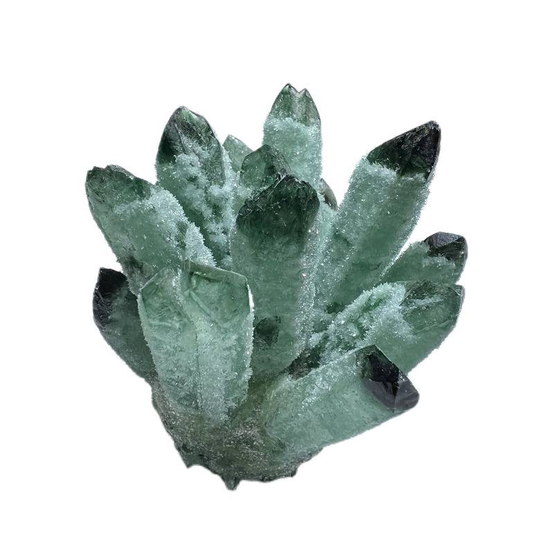Natural Purple, White, Green, Teal Crystal Cluster Quartz Crystal Ghost Cluster Decorative Home Decoration