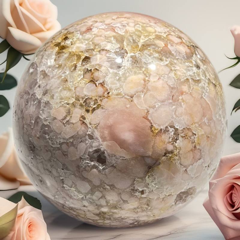 Natural Druzy Pink Amethyst Sphere Ball Quartz Crystal Reiki Stone