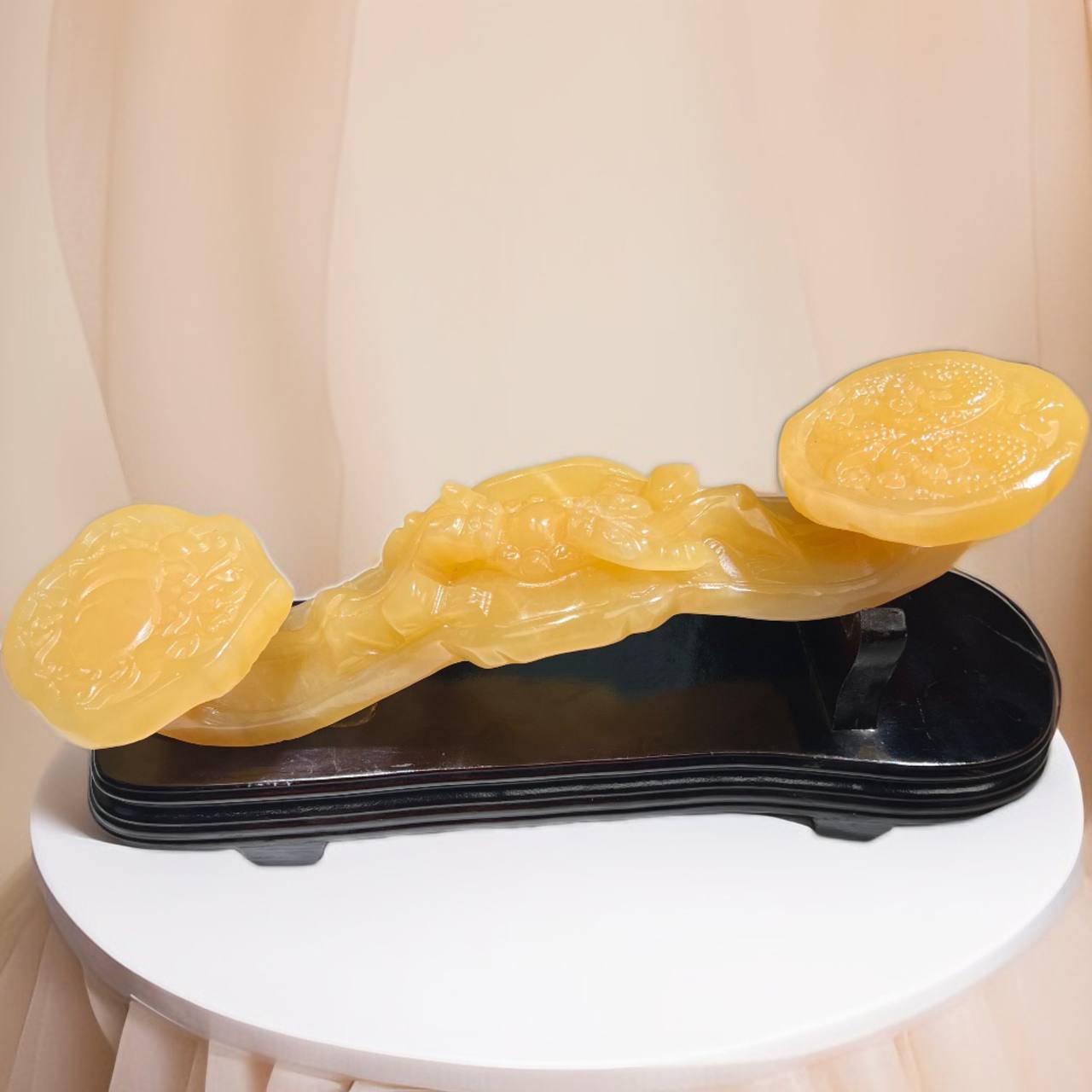 Yellow Jade,White Jade Carved Jade Ruyi,Double-layer Ruyi Jade