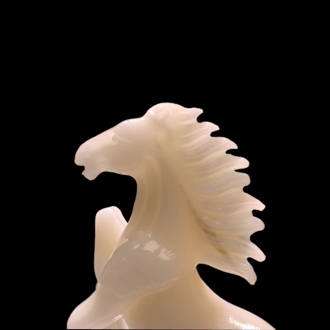 Hand-carved white jade horse