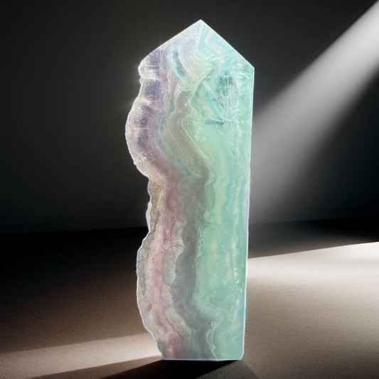 Pointed Natural Colorful Fluorite Tower,  Crystal Lover Series, Gifts, Home Decorations