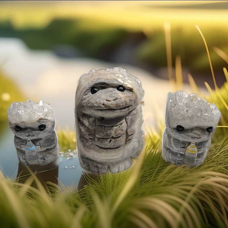 Natural Crystal Cluster Engraved Groot Doll Crystal Stone Ent Cartoon Character