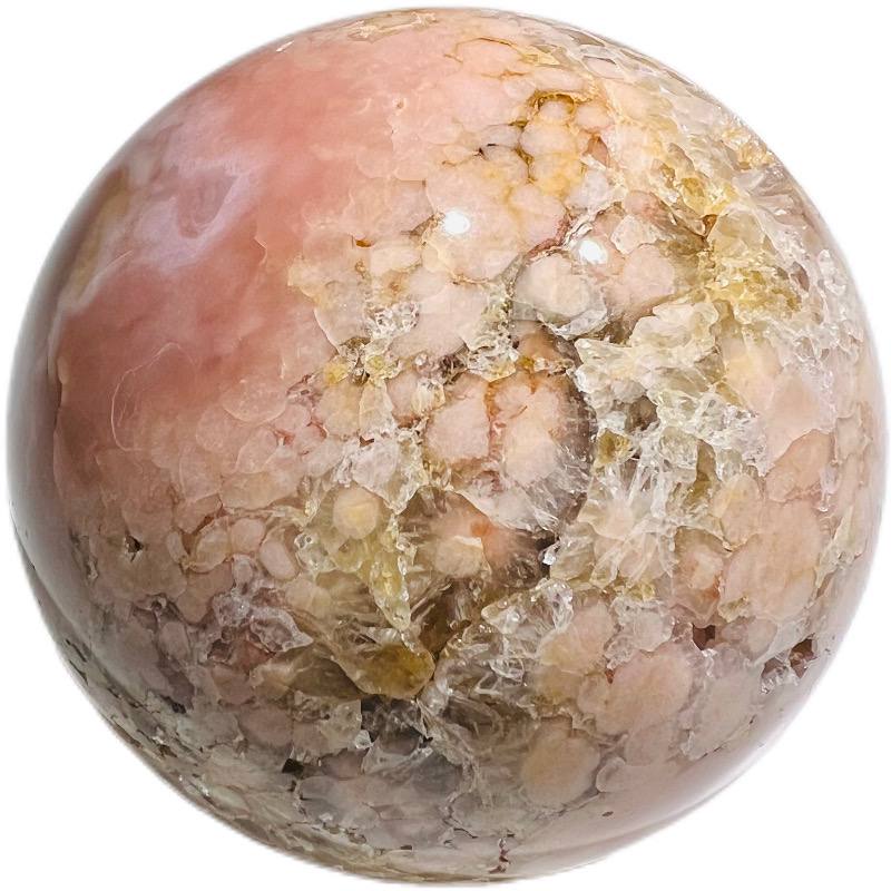 Natural Druzy Pink Amethyst Sphere Ball Quartz Crystal Reiki Stone