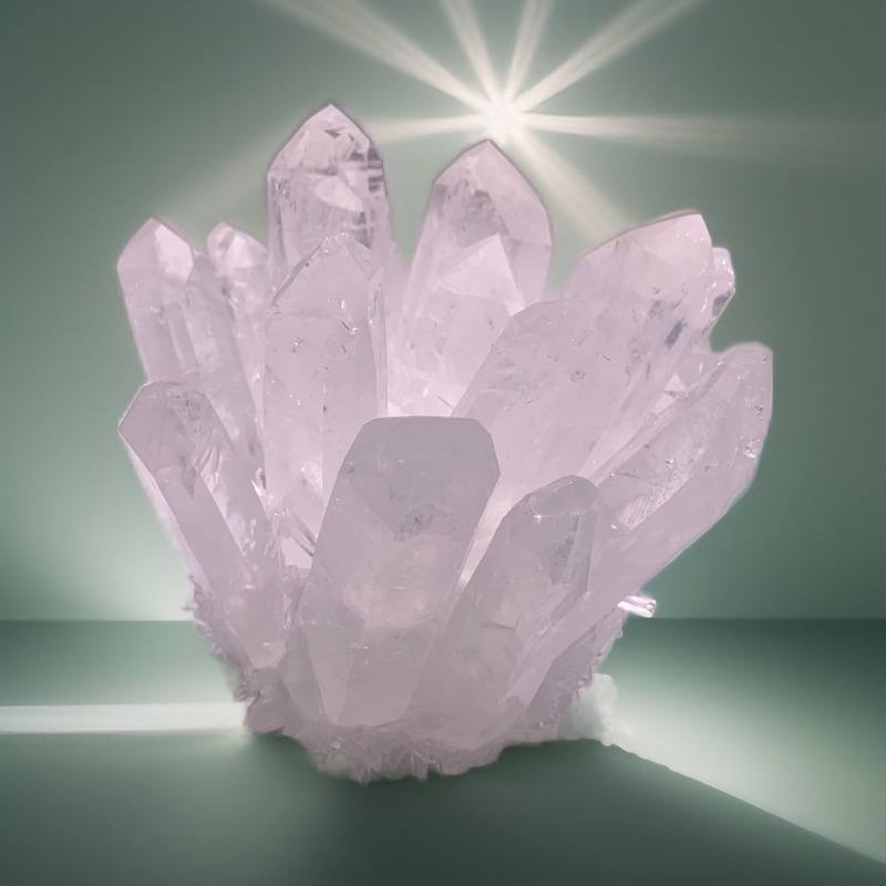 Natural Purple, White, Green, Teal Crystal Cluster Quartz Crystal Ghost Cluster Decorative Home Decoration
