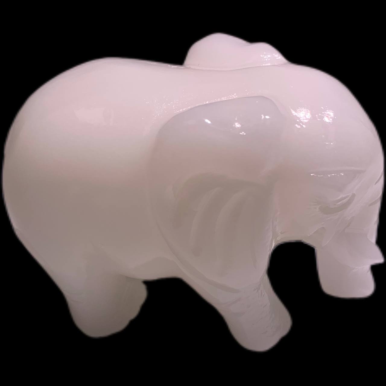 Elephant family, 3 (weight, 2 of 500g, 1 of 3500g) Natural Crystal Elephant Statue, Carved Animal Guardian Stone Carving Feng Shui Healing Reiki, White Jade, Topaz