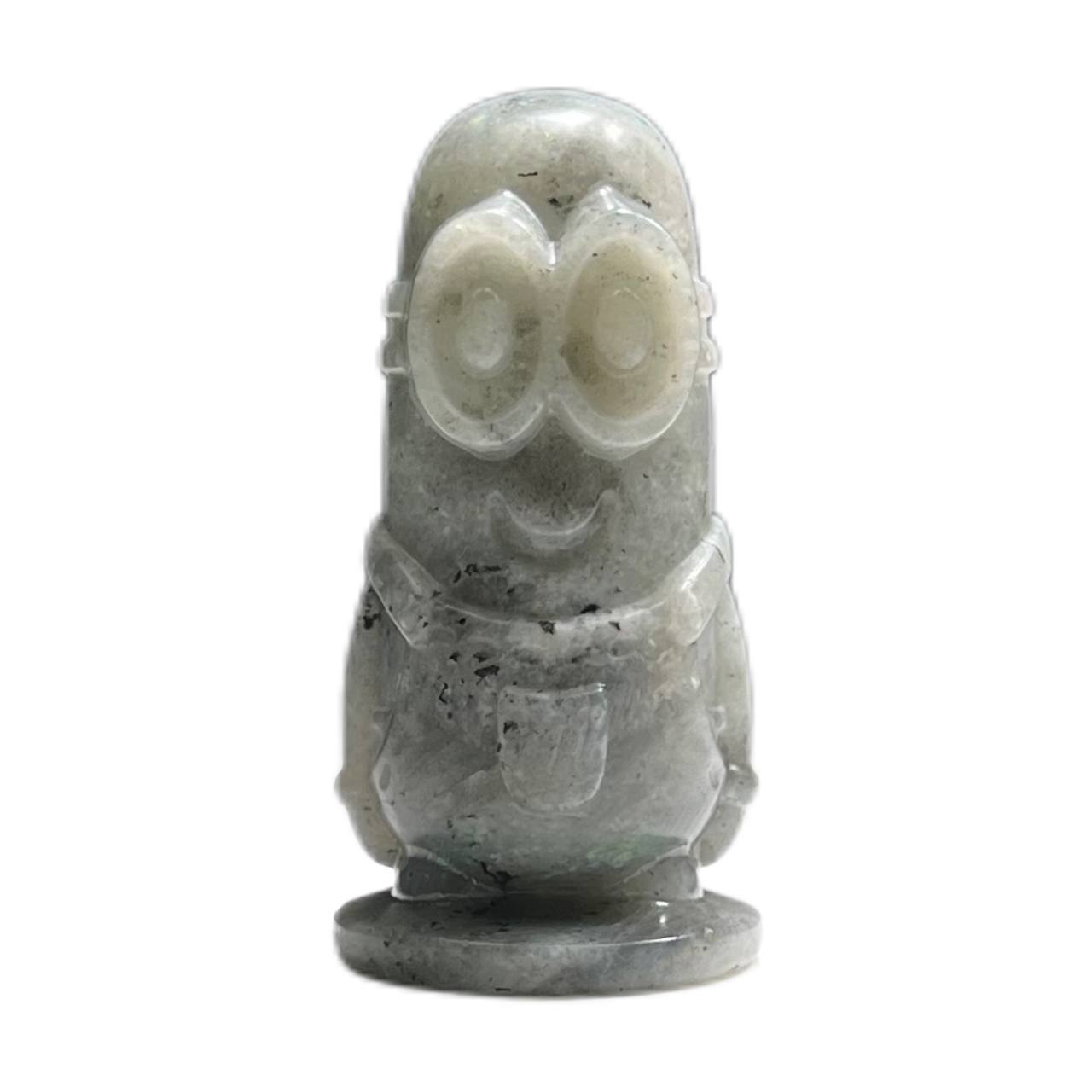 Carved moonlight labradorite little yellow man